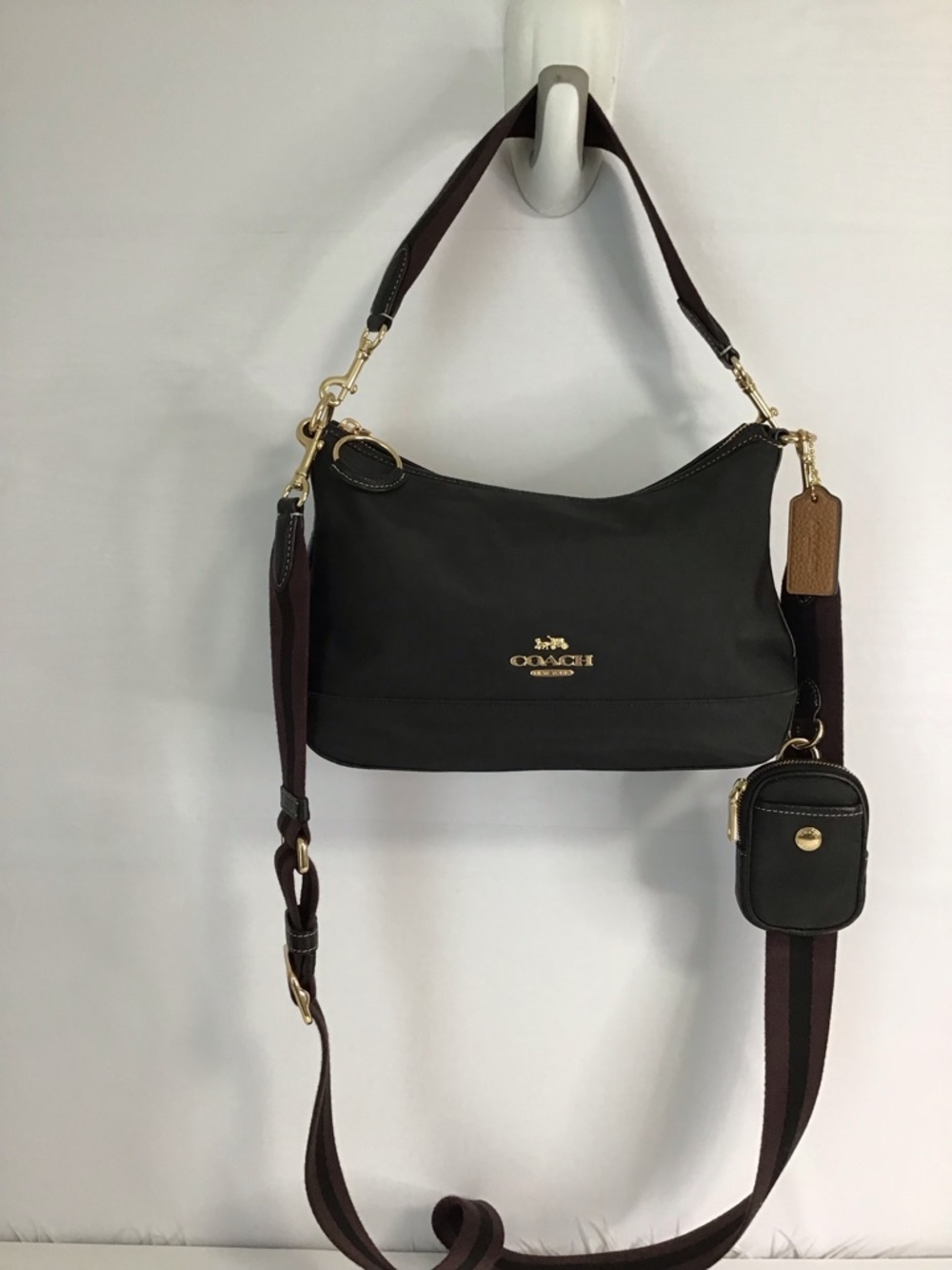 Coach ELLIS Black Nylon /Canvas Trim Shoulder/Crossbody Bag Pristine